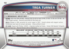 Load image into Gallery viewer, 2023 Bowman Trea Turner #10 Philadelphia Phillies

