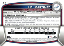 Load image into Gallery viewer, 2023 Bowman J.D. Martinez #21 Los Angeles Dodgers
