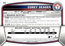 Load image into Gallery viewer, 2023 Bowman Corey Seager #25 Texas Rangers

