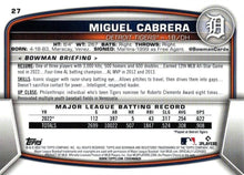 Load image into Gallery viewer, 2023 Bowman Miguel Cabrera #27 Detroit Tigers
