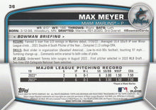 Load image into Gallery viewer, 2023 Bowman Max Meyer RC #36 Miami Marlins
