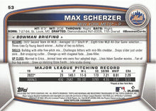 Load image into Gallery viewer, 2023 Bowman Max Scherzer #53 New York Mets
