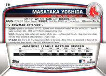 Load image into Gallery viewer, 2023 Bowman Masataka Yoshida RC #58 Boston Red Sox
