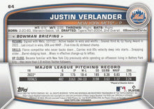Load image into Gallery viewer, 2023 Bowman Justin Verlander #64 New York Mets
