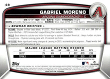 Load image into Gallery viewer, 2023 Bowman Gabriel Moreno RC #69 Arizona Diamondbacks
