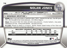 Load image into Gallery viewer, 2023 Bowman Nolan Jones RC #74 Colorado Rockies
