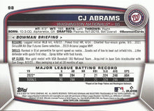 Load image into Gallery viewer, 2023 Bowman CJ Abrams #98 Washington Nationals
