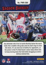 Load image into Gallery viewer, 2022 Panini Contenders Power Players Saquon Barkley # 25 New York Giants
