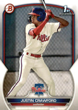 Load image into Gallery viewer, 2023 Bowman Prospects 1st Bowman Justin Crawford FBC BP-3 Philadelphia Phillies
