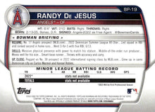 Load image into Gallery viewer, 2023 Bowman Prospects 1st Bowman Randy De Jesus FBC BP-19 Angels

