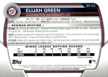 Load image into Gallery viewer, 2023 Bowman Prospects Elijah Green BP-23 Washington Nationals
