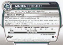 Load image into Gallery viewer, 2023 Bowman Prospects 1st Bowman Martin Gonzalez FBC BP-28 Seattle Mariners
