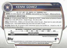 Load image into Gallery viewer, 2023 Bowman Prospects 1st Bowman Kenni Gomez FBC BP-40 Houston Astros
