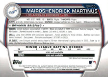 Load image into Gallery viewer, 2023 Bowman Prospects 1st Bowman Mairoshendrick Martinus FBC BP-55 Los Angeles Dodgers
