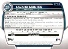 Load image into Gallery viewer, 2023 Bowman Prospects 1st Bowman Lazaro Montes FBC BP-58 Seattle Mariners
