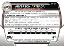 Load image into Gallery viewer, 2023 Bowman Prospects Aeverson Arteaga BP-60 San Francisco Giants
