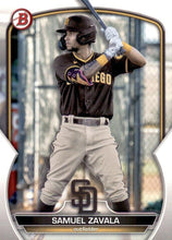 Load image into Gallery viewer, 2023 Bowman Prospects Samuel Zavala BP-75 San Diego Padres
