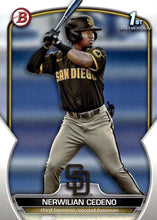 Load image into Gallery viewer, 2023 Bowman Prospects 1st Bowman Nerwilian Cedeno FBC BP-81 San Diego Padres

