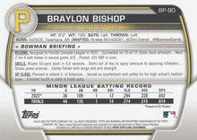Load image into Gallery viewer, 2023 Bowman Prospects 1st Bowman Braylon Bishop FBC BP-90 Pittsburgh Pirates
