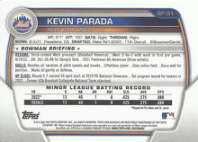 Load image into Gallery viewer, 2023 Bowman Prospects Kevin Parada BP-91 New York Mets
