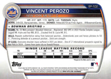 Load image into Gallery viewer, 2023 Bowman Prospects 1st Bowman Vincent Perozo FBC BP-102 New York Mets
