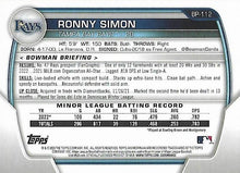 Load image into Gallery viewer, 2023 Bowman Prospects 1st Bowman Ronny Simon FBC BP-112 Tampa Bay Rays
