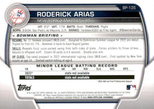 Load image into Gallery viewer, 2023 Bowman Prospects Roderick Arias BP-135 New York Yankees
