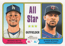 Load image into Gallery viewer, 2023 Topps Heritage Byron Buxton / Mookie Betts AS #338 Minnesota Twins

