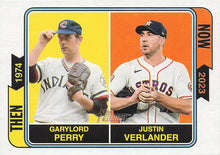 Load image into Gallery viewer, 2023 Topps Heritage Then and Now Garylord Perry / Justin Verlander  TAN-6 Houston Astros
