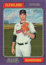 Load image into Gallery viewer, 2023 Topps Heritage Chrome Shane Bieber  #83 Cleveland Guardians

