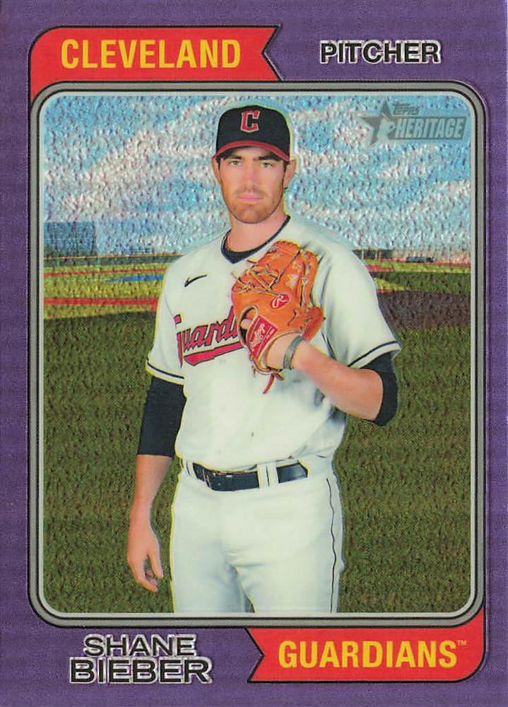 2023 Topps Heritage Chrome Shane Bieber  #83 Cleveland Guardians