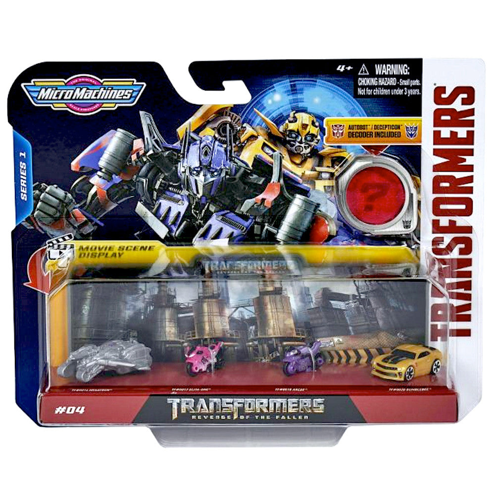 Micro Machines Transformers 4-Pack With Megatron and Movie Scene Display and Autobot/Decepticon Decoder