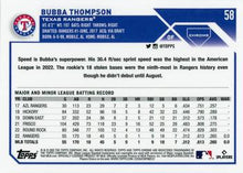 Load image into Gallery viewer, 2023 Topps Chrome Bubba Thompson RC #58 Texas Rangers
