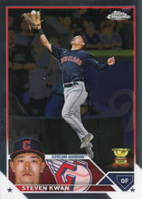 Load image into Gallery viewer, 2023 Topps Chrome Steven Kwan #107 Cleveland Guardians
