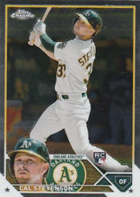 Load image into Gallery viewer, 2023 Topps Chrome Cal Stevenson RC #199 Oakland Athletics
