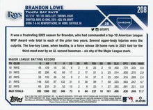 Load image into Gallery viewer, 2023 Topps Chrome Brandon Lowe #208 Tampa Bay Rays
