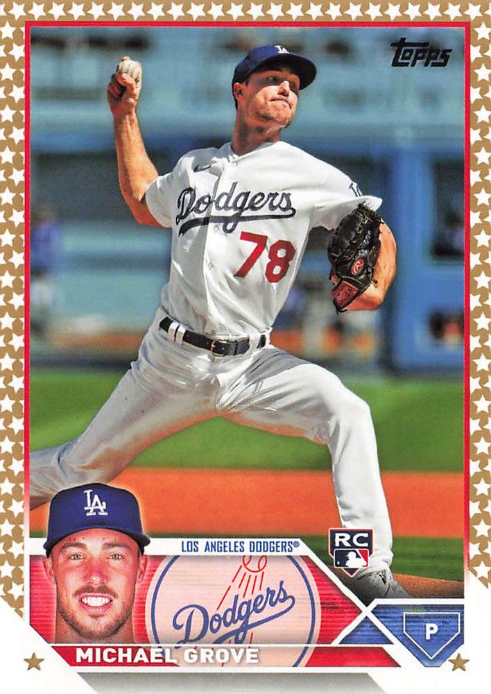 2023 Topps Gold Star Michael Grove Rookie #15 Los Angeles Dodgers