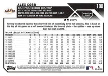 Load image into Gallery viewer, 2023 Topps Gold Star Alex Cobb #108 San Francisco Giants
