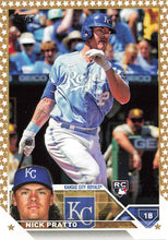 Load image into Gallery viewer, 2023 Topps Gold Star Nick Pratto Rookie #182 Kansas City Royals

