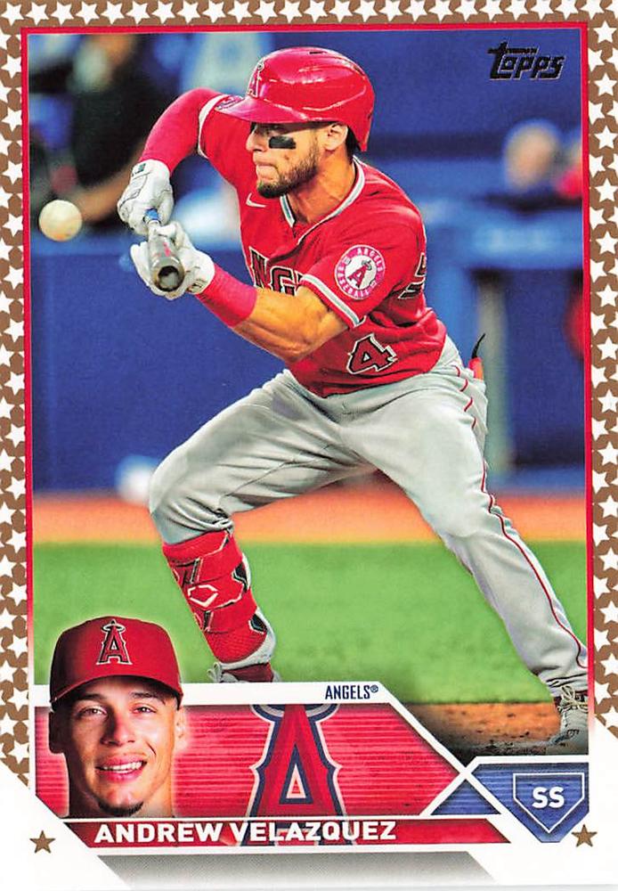 2023 Topps Gold Star Gold Star Andrew Velazquez #605 Los Angeles Angels