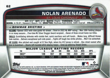 Load image into Gallery viewer, 2023 Bowman Chrome Nolan Arenado #62 St. Louis Cardinals
