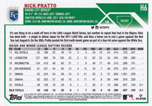 Load image into Gallery viewer, 2023 Topps Holiday Nick Pratto RC H6 Kansas City Royals
