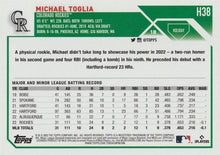 Load image into Gallery viewer, 2023 Topps Holiday Michael Toglia RC H38 Colorado Rockies
