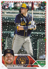 Load image into Gallery viewer, 2023 Topps Holiday Brice Turang RC H52 Milwaukee Brewers
