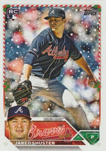 Load image into Gallery viewer, 2023 Topps Holiday Jared Shuster RC H64 Atlanta Braves
