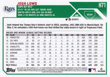 Load image into Gallery viewer, 2023 Topps Holiday Josh Lowe H71 Tampa Bay Rays
