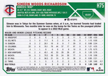 Load image into Gallery viewer, 2023 Topps Holiday Simeon Woods Richardson RC H75 Minnesota Twins
