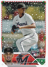 Load image into Gallery viewer, 2023 Topps Holiday Eury Pérez RC H85 Miami Marlins
