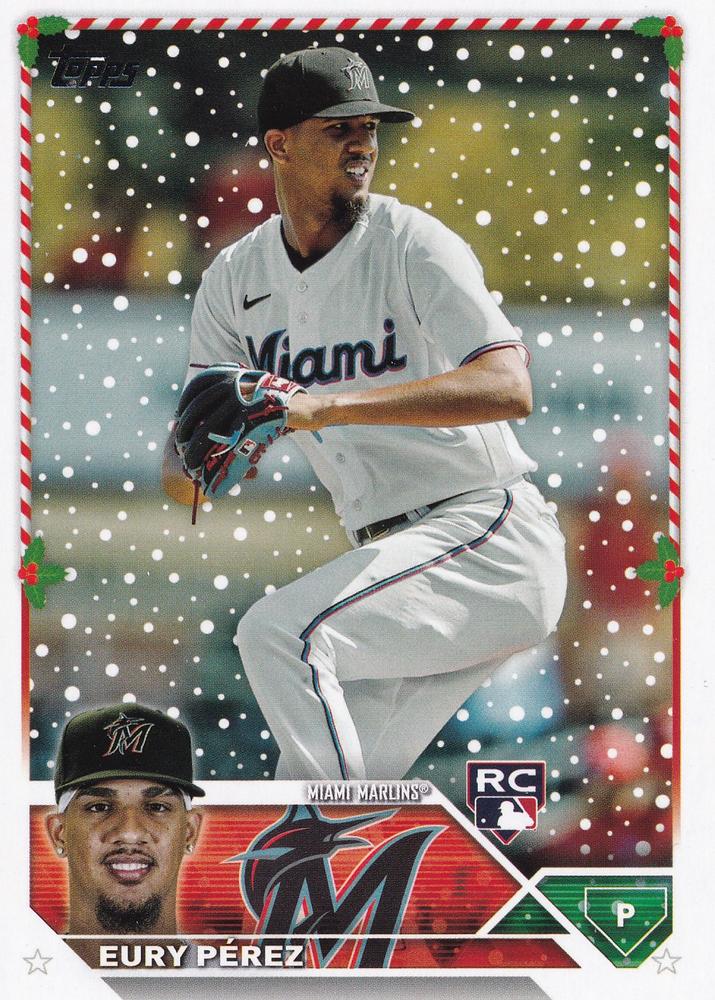 2023 Topps Holiday Eury Pérez RC H85 Miami Marlins