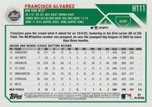 Load image into Gallery viewer, 2023 Topps Holiday Francisco Alvarez RC H111 New York Mets
